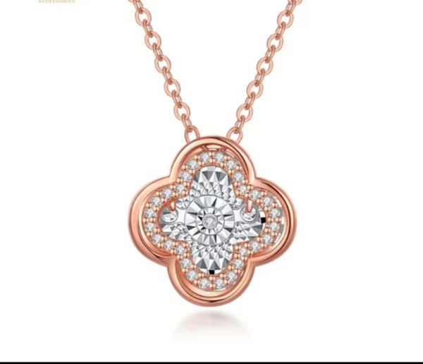 Diamond four-leaf clover necklace