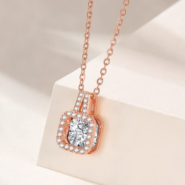 Square diamond necklace - 图片 3