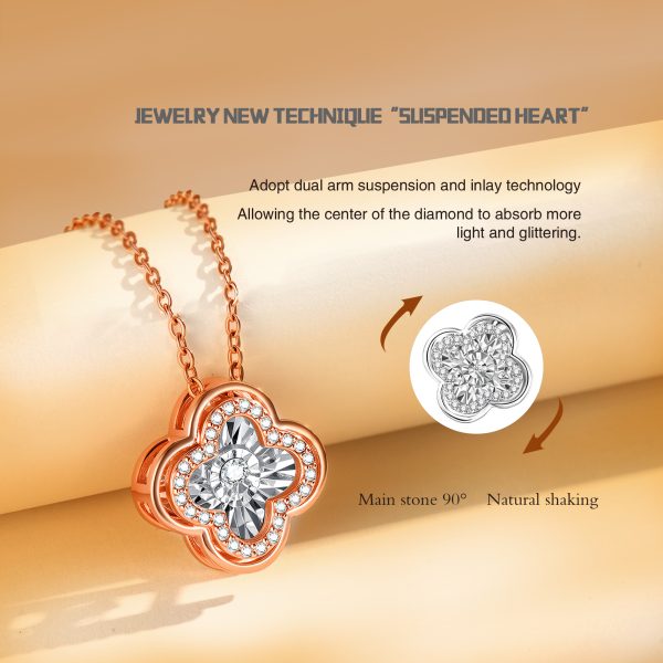 Diamond four-leaf clover necklace - 图片 2