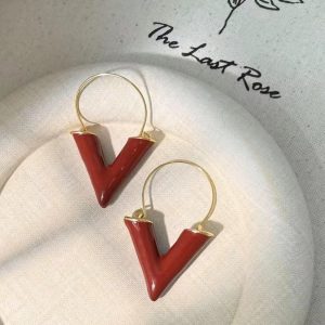Copper alloy earrings Synthetic zircon